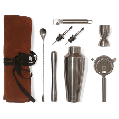 8 piece cocktail shaker set with wrapped case